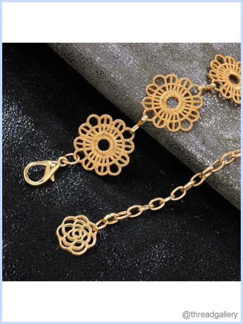 Metal Waist Chain Belt Small Flower Adjustable Women